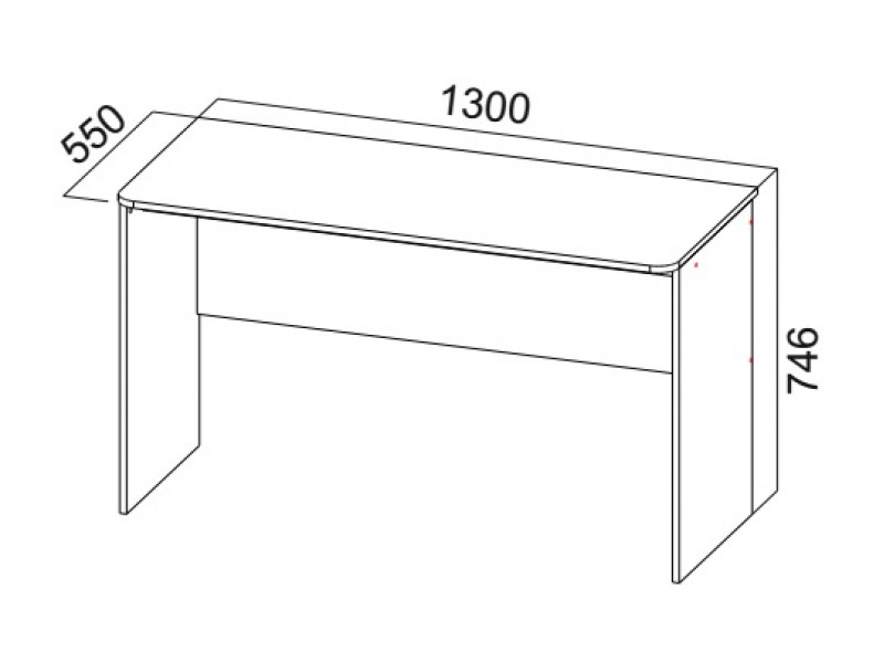 Чертеж письменного стола с размерами