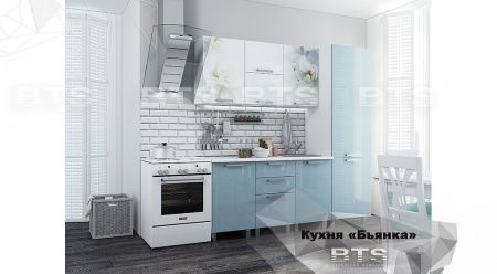 Кухня Бьянка голубая с пеналом
